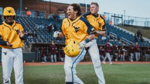 Mountaineers split doubleheader with Central Michigan, pick up first win of season at Mon County Ballpark